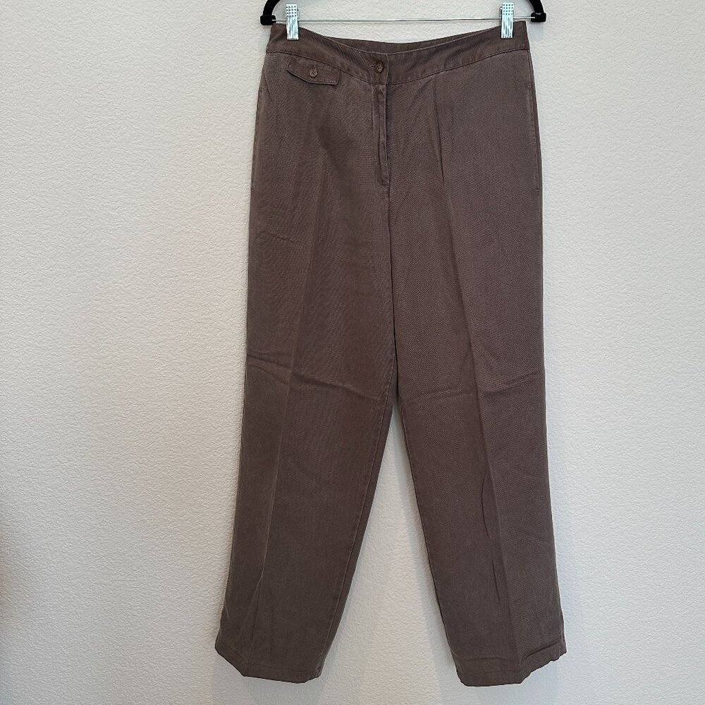 J. Jill Brown Slacks 100% Tencel with Pockets